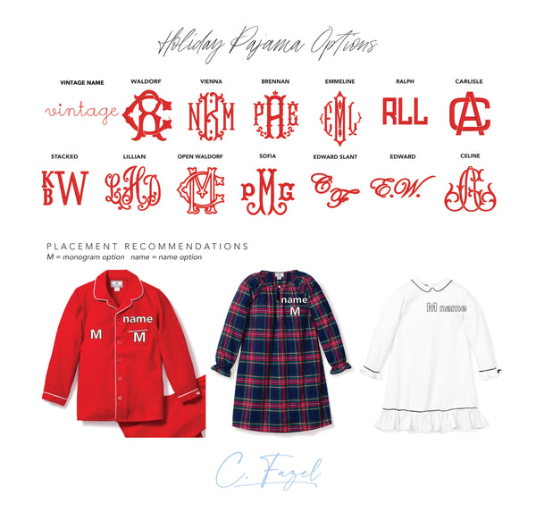 PRE-ORDER Monogrammed Kid's Flannel Pajama Set in Apres Ski