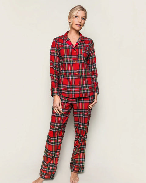 PRE-ORDER Monogrammed Women's Brushed Cotton Pajama Set in Imperial Tartan