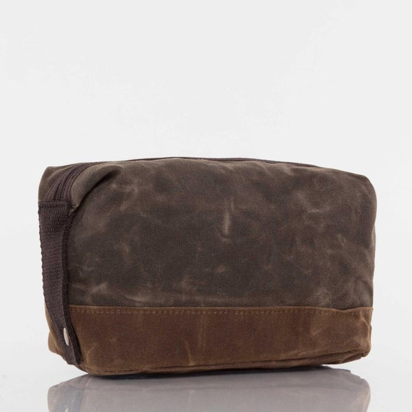 Personalized Waxed Canvas Dopp Kit