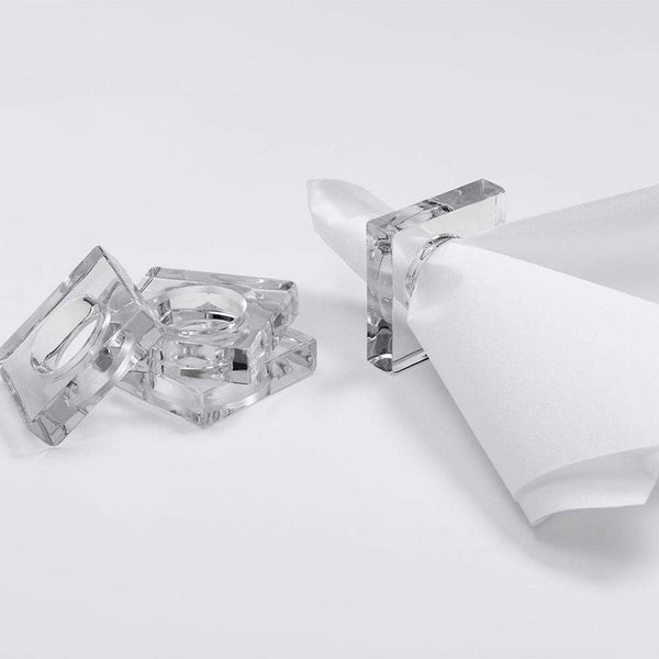 Acrylic Napkin Rings in Crystal Clear - Set of 4