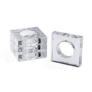 Acrylic Napkin Rings in Crystal Clear - Set of 4