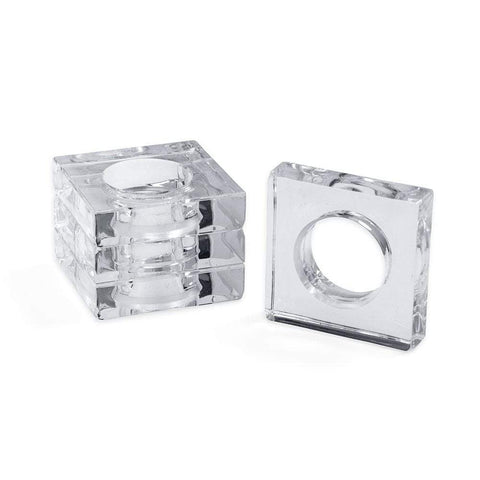 Acrylic Napkin Rings in Crystal Clear - Set of 4