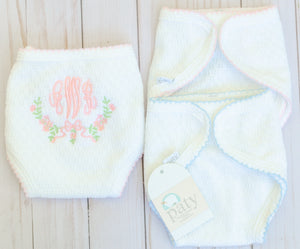 Monogrammed Paty Luxury Knit Newborn Diaper Cover