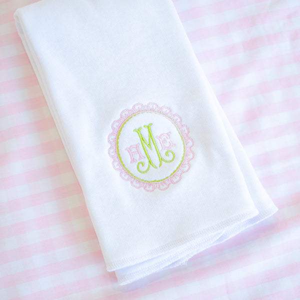 Personalized Magnolia Absorbent Burp Cloth Set of 3