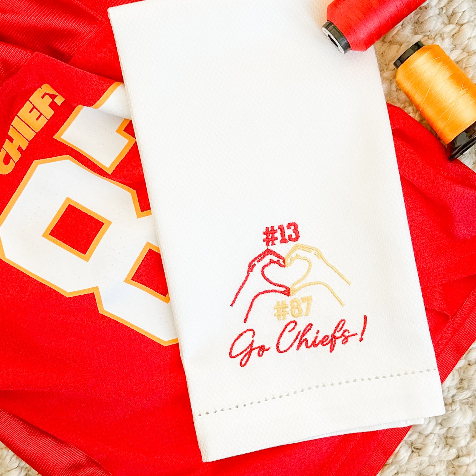 Heart Hands Go Chiefs! Guest Towel