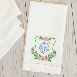 Carnation Floral Personalized Guest Towel