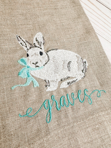 Personalized Bunny Linen Guest Towel