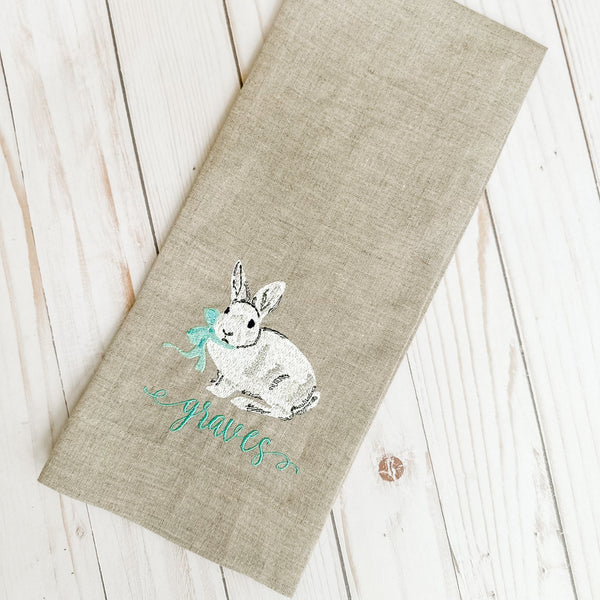 Personalized Bunny Linen Guest Towel