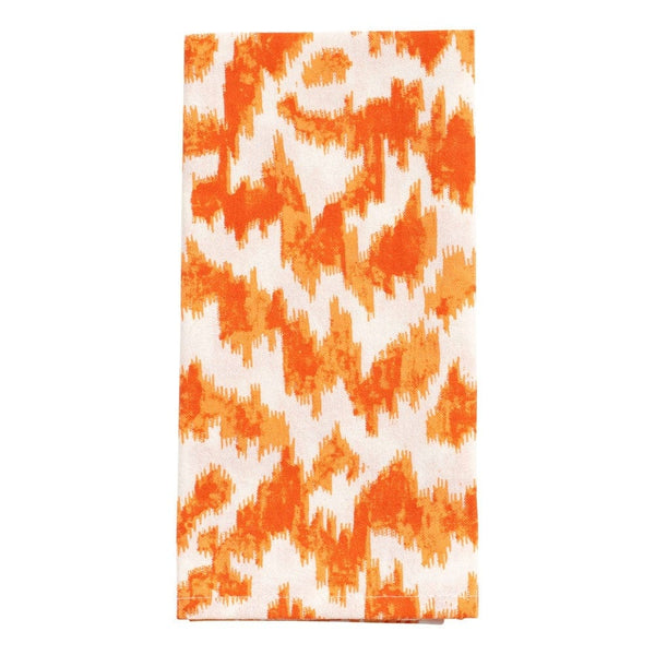 Personalized Orange Moire Dinner Napkins - Set of 4