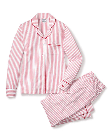 PRE-ORDER Monogrammed Women's Pima Pajama Set in Antique Red Ticking