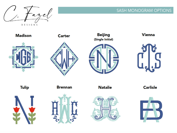 Personalized Monogram All-Purpose Weather Resistant Sash