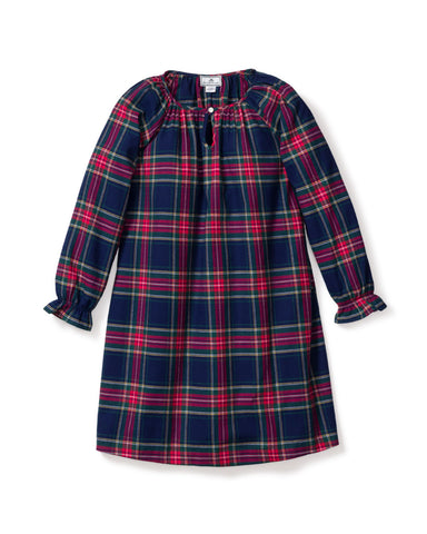 PRE-ORDER Monogrammed Girl's Brushed Cotton Delphine Nightgown in Windsor Tartan