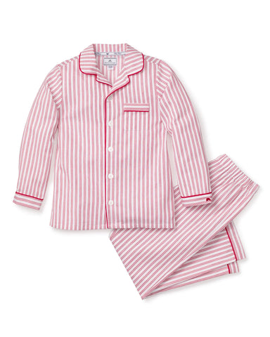 PRE-ORDER Monogrammed Kid's Twill Pajama Set in Antique Red Ticking