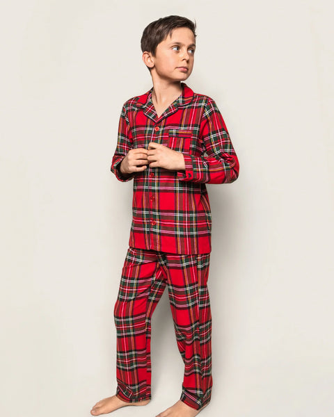 PRE-ORDER Monogrammed Kid's Brushed Cotton Pajama Set in Imperial Tartan