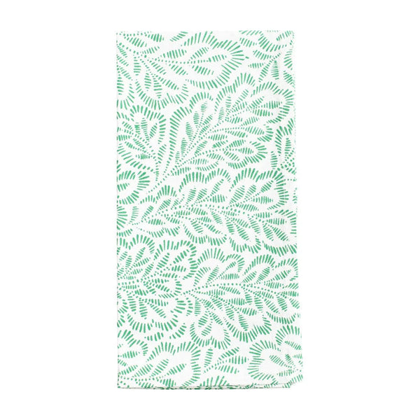 Personalized Green and White Dinner Napkins - Set of 4