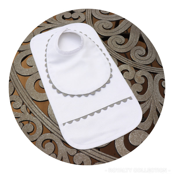 Heirloom Personalized Baby Bib and Burp Cloth Set